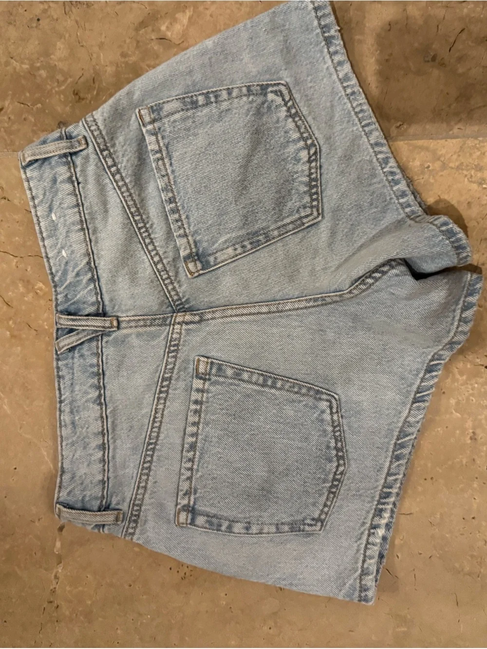 Garage Light Blue High-Rise Jean Shorts